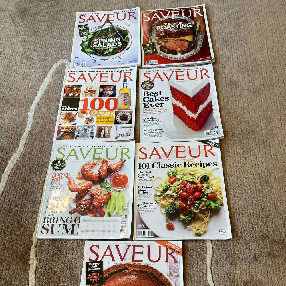Saveur Magazine Authentic Cuisine Lot Of 7, 2007 & 2012